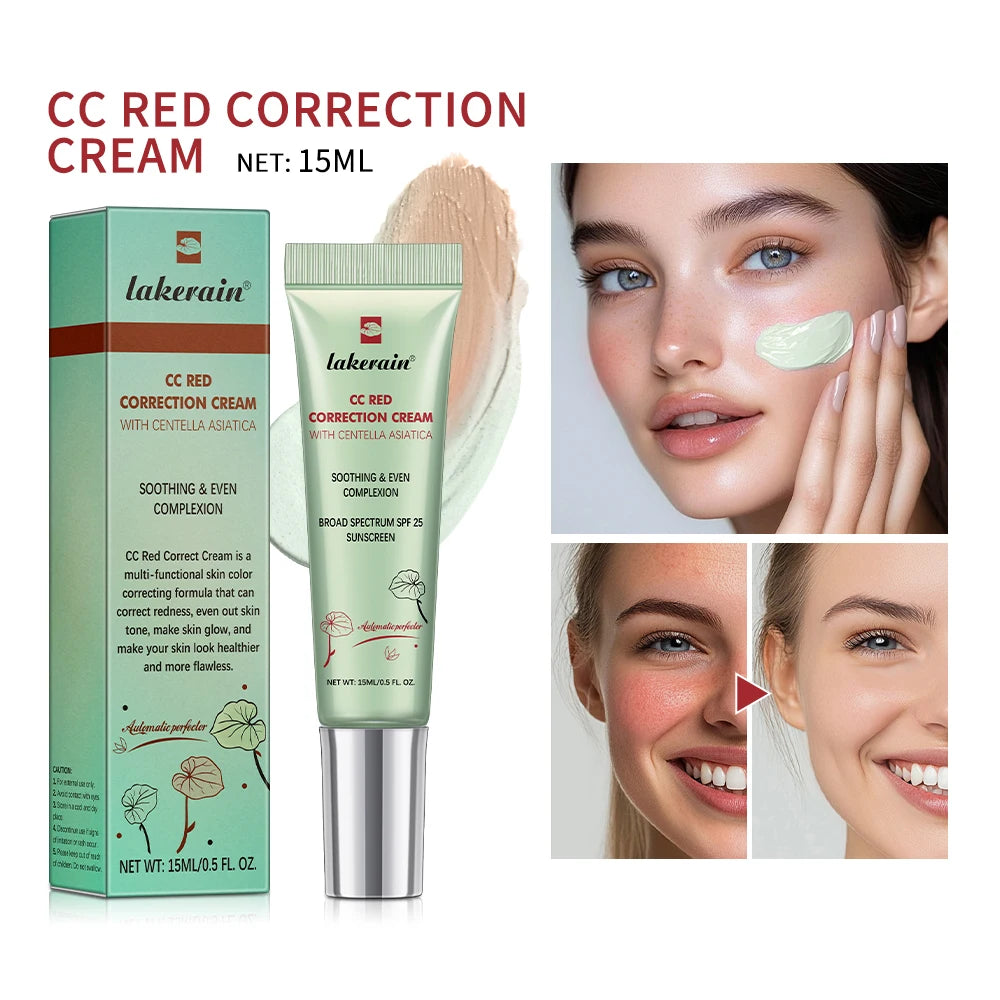 Moisturizing Correcting CC Cream Waterproof Anti-sweat Makeup Before Concealer Lasting Women Makeup Protect Skin erborian Make Oasis Select 15ml1 Green