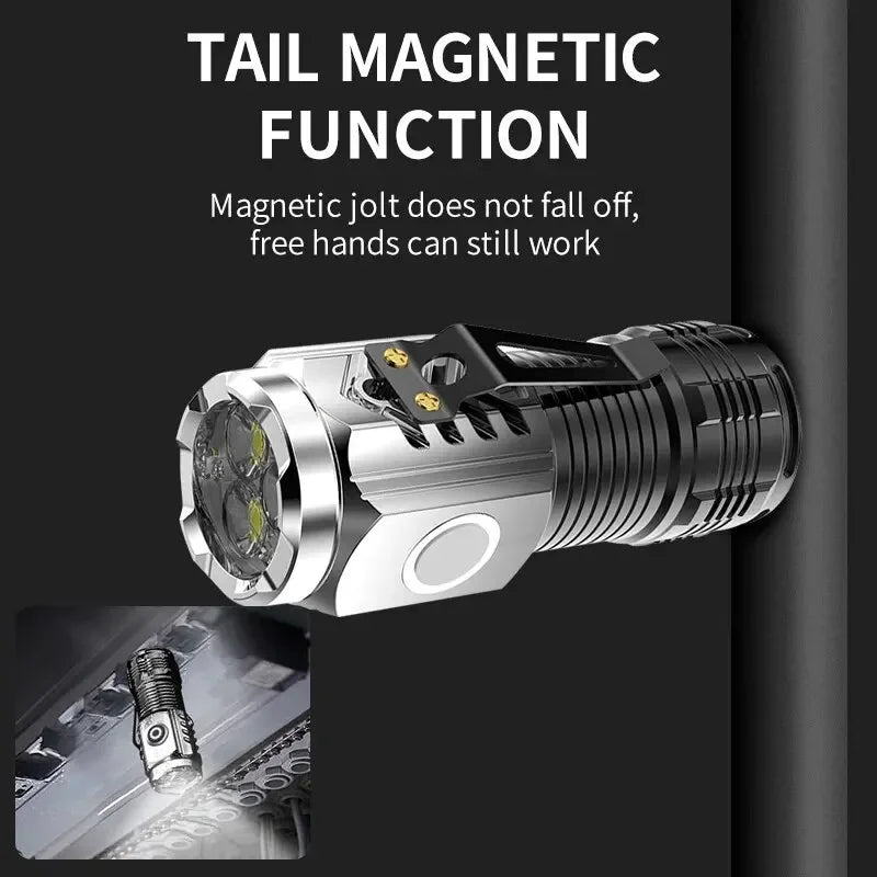 Rechargeable Portable Outdoor Lighting Three-Eyed Monster Mini Flash Super Power Flashlight Long-Range Powerful Flash Lights Oasis Select