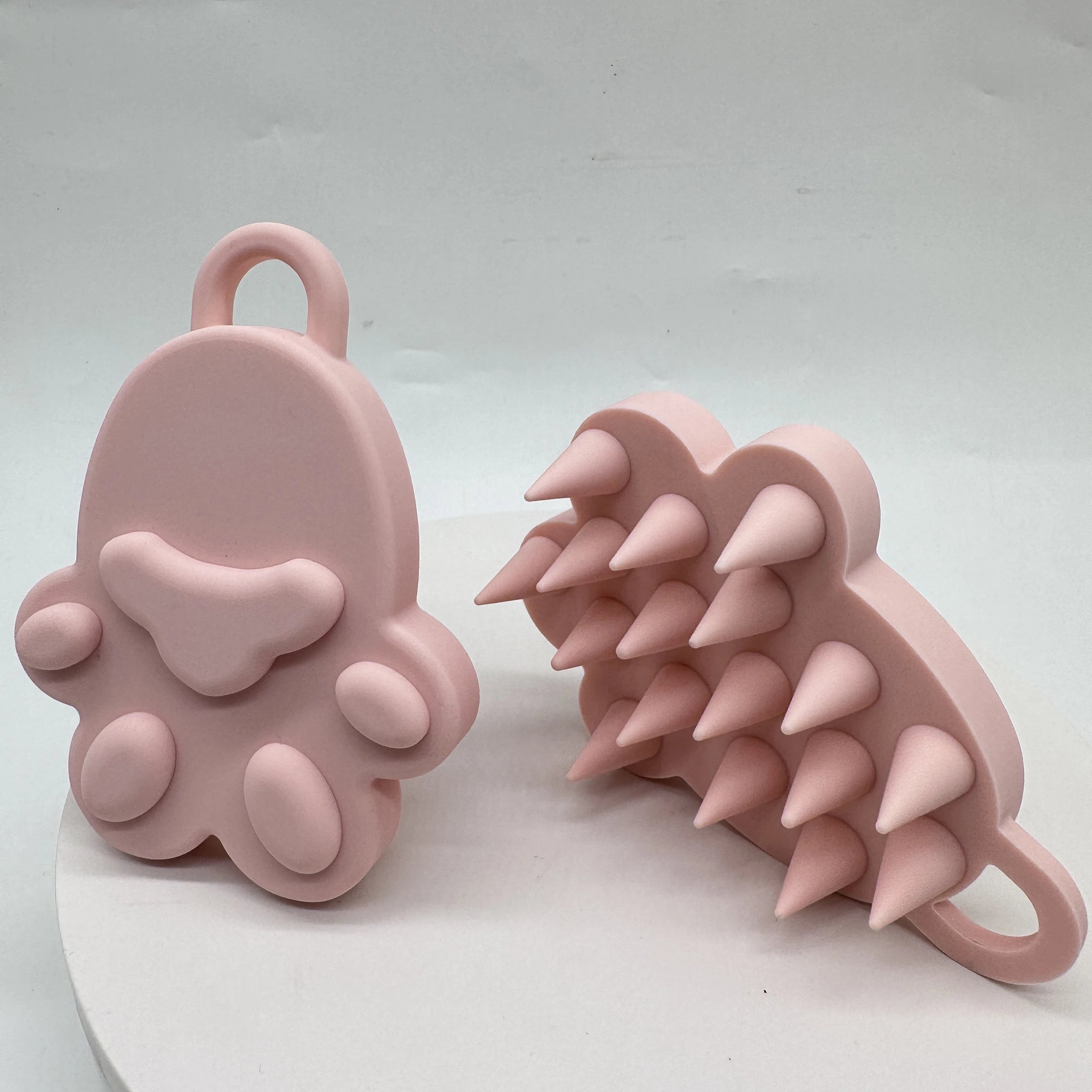 Silicone Cat Paw Scalp Massager Set – Pink & Purple Shampoo Brush Scalp Massage Brush Oasis Select GJ35-pink-02
