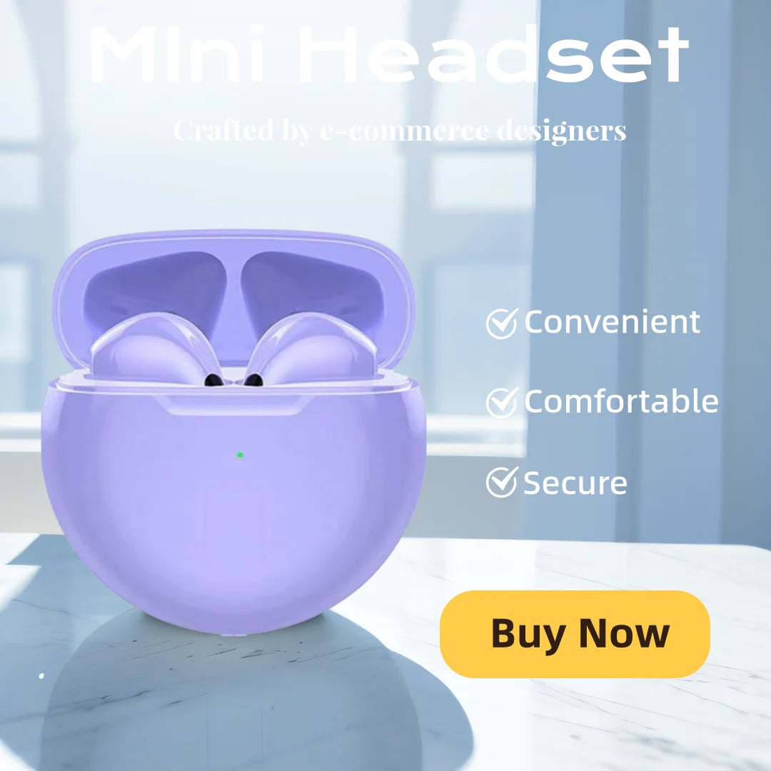 TWS Bluetooth Earphones Wireless Bluetooth Headset Noise Cancelling Earbuds with Mic Wireless Headphones Oasis Select Purple