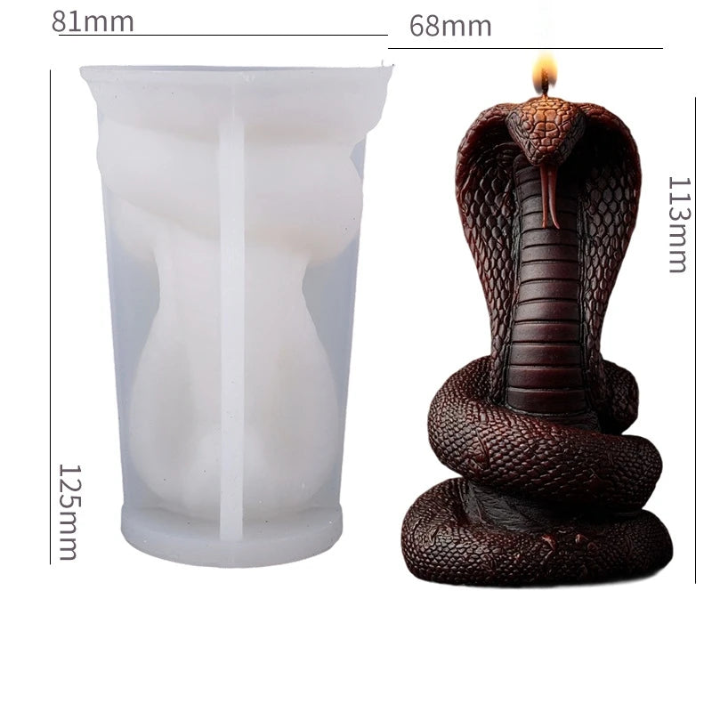 Gothic Cobra Candle Silicone Mold DIY Aromatherapy Plaster Drip Resin Mold Home Decor Oasis Select GJ-165