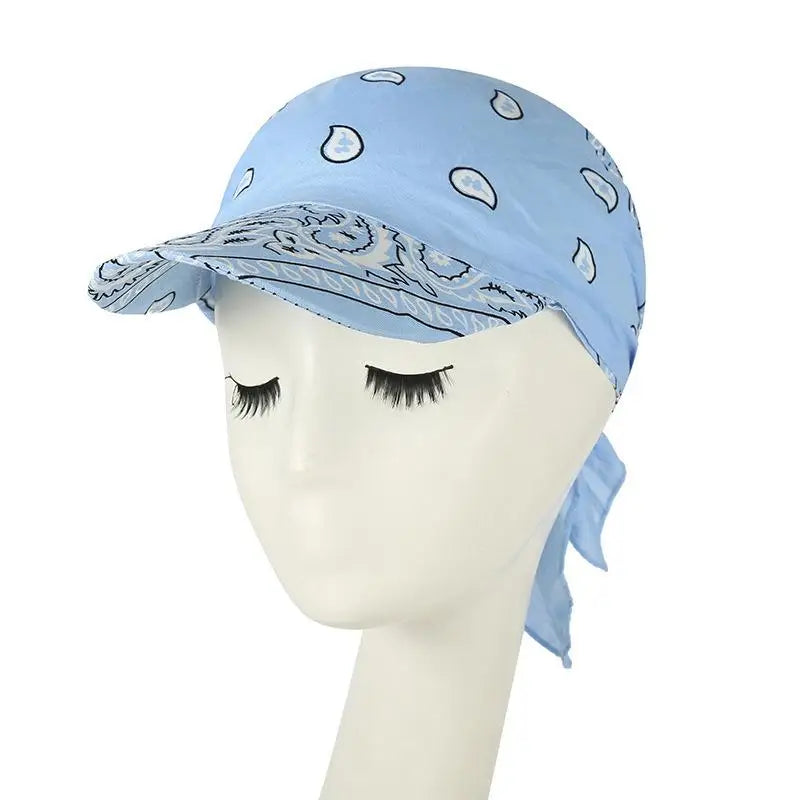 Fashion Wide Brim Baseball Caps Head Scarf Pre-Tied Lightweight Sun Visor Turban Breathable Bandana Scarf Cap Women Outdoor Oasis Select A7