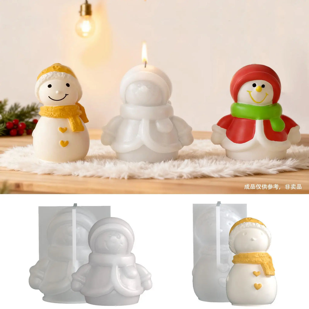 DIY Christmas Snowman Silicone Mold Scented Candle Scarf & Coat Snowman Plaster Resin Drip Mold Oasis Select