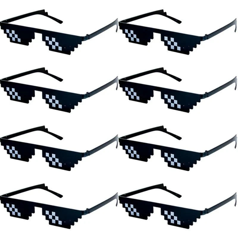 1-8pcs Mosaic Sunglasses Cool Party Vintage Shades Eyewear For Men Pixelated Sunglasses Funny Women Glasses Oasis Select