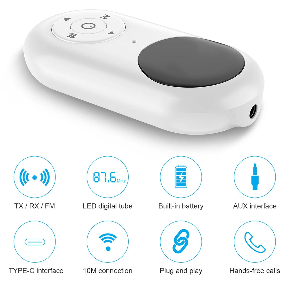 3 in 1 Bluetooth 5.3 Audio Receiver Transmitter 3.5MM AUX FM Transmitter Wireless Audio Adapter With Mic For Car TV PC Speaker Oasis Select