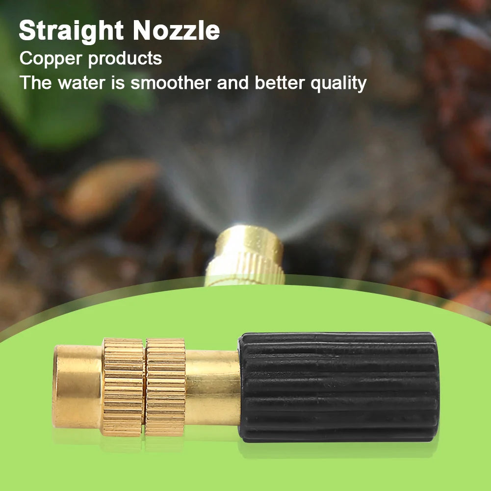 15pcs Fogging Cooling Nozzles Copper Misting Nozzle Automatic Spraying Atomizing Sprayer Connecting 4/7 Hairpipe Irrigation Tool Oasis Select