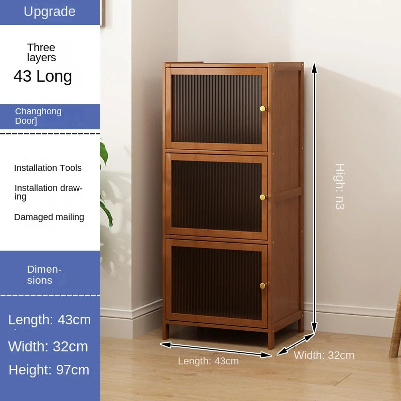 Bookcase Door Multi-layer Storage Rack Seam Cabinet Living Room