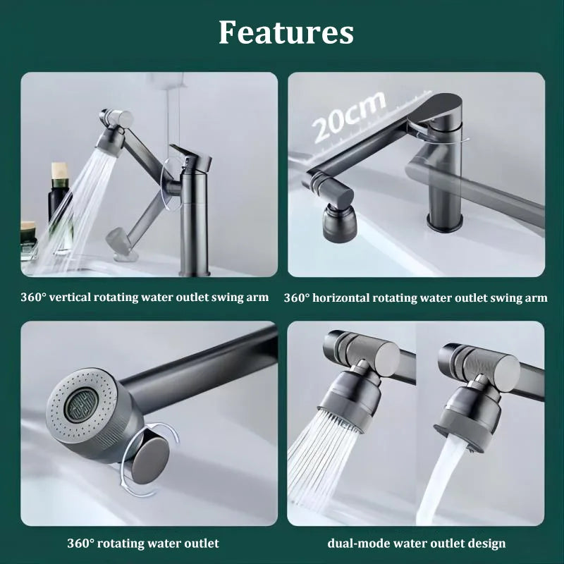 Stainless Steel Single-Handle Hot & Cold Bathroom Basin Faucet
