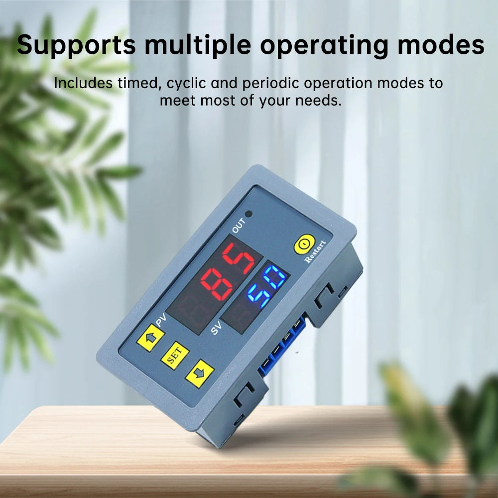 AC 110V 220V DC 12V DC24V Time Delay Relay LED Display Cycle Timer Switch Adjustable Timing Delay Relay Time Power Suppy T3230 Oasis Select