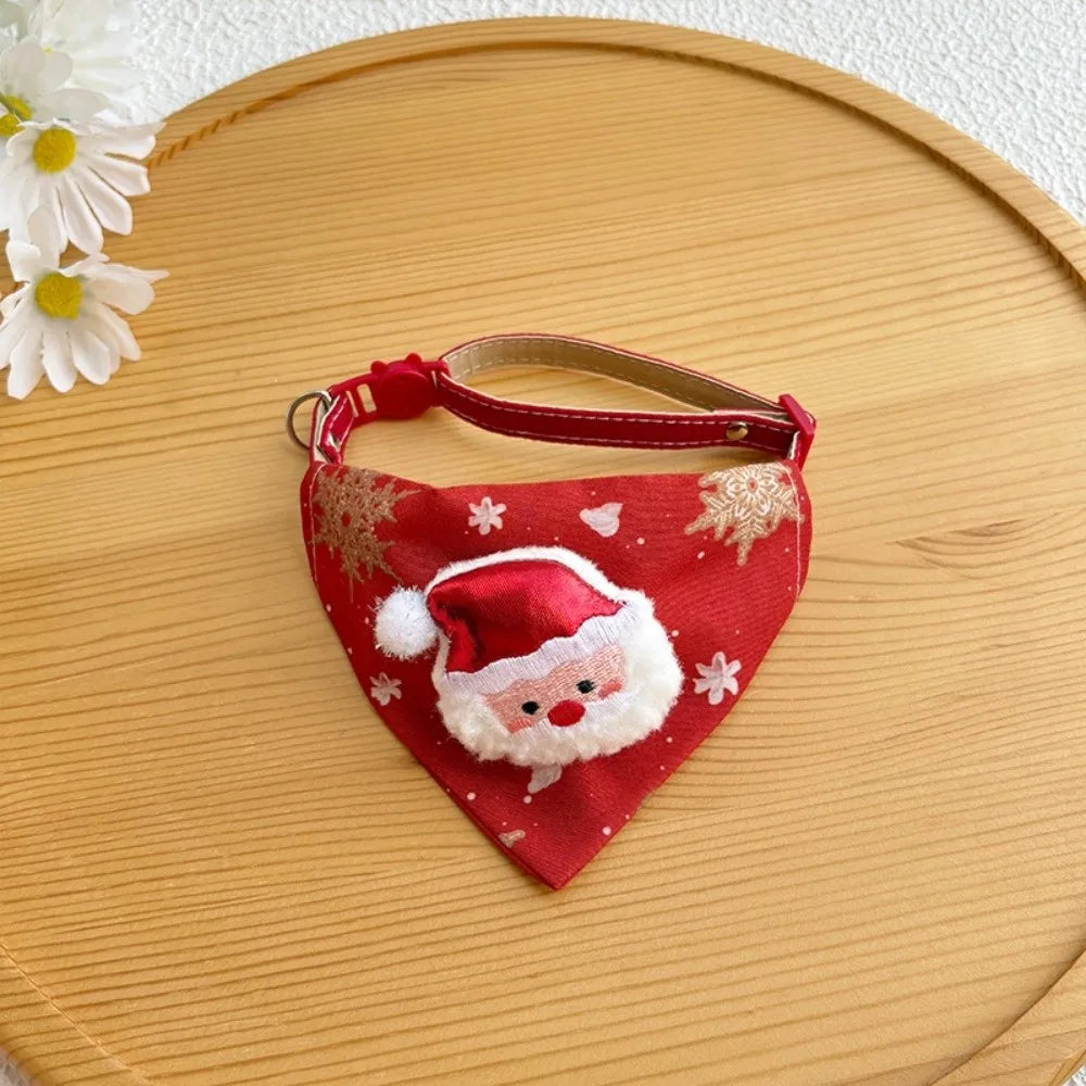 Christmas Dog & Cat Collar with Triangle Scarf | Adjustable