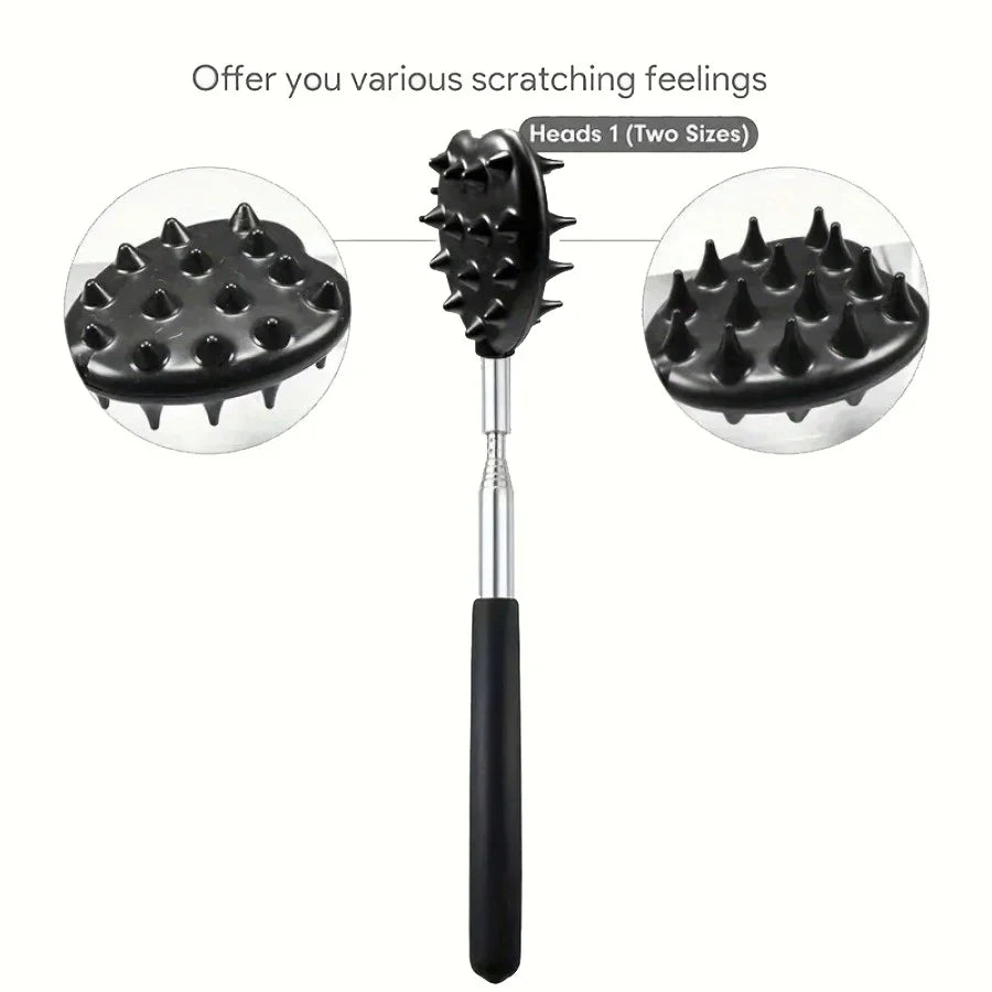 Extendable Cactus Back Scratcher with 1/4-inch & 1/2-inch Spikes, Retractable One-Hand Itch Stick for Men & Women, Durable PVC Oasis Select