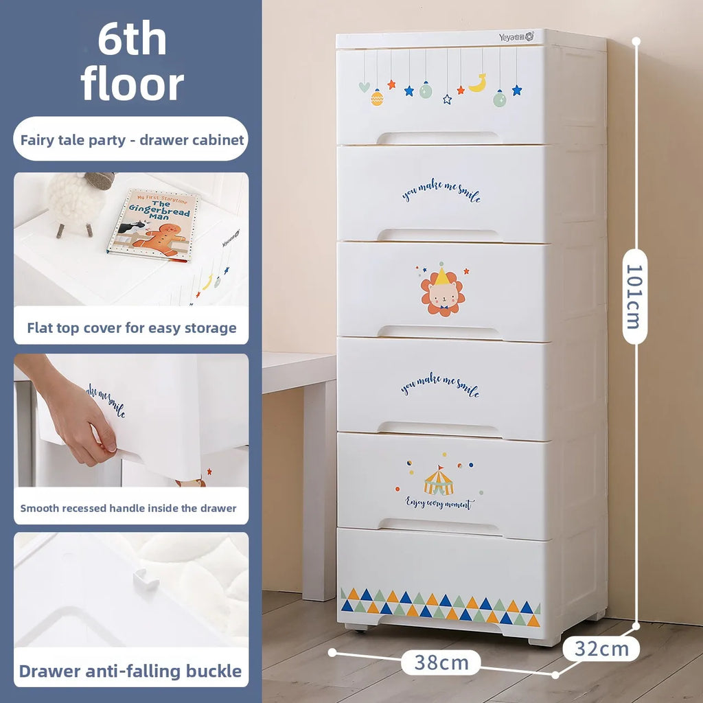 Baby clothes storage cabinet Household double door children's wardrobe Plastic baby toys clothing drawer storage cabinet Oasis Select 6th Floor B