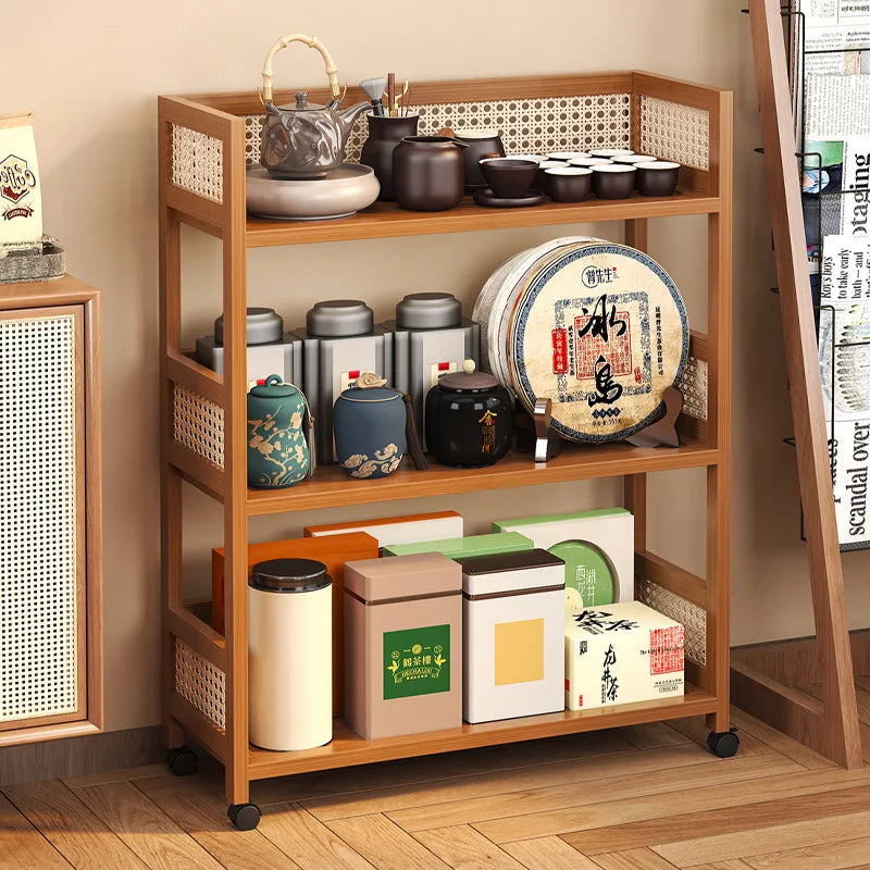 Kitchen rack Floor-to-ceiling multi-layer fruit and vegetable rack Storage countertop removable hot pot rack Storage rack Oasis Select