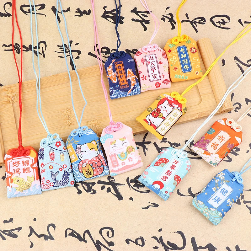 Classic Japanese Prayer Imperial Amulet Omamori Fortune Success WorkGod Of Wealth Small Blessing Bag Kid Gift Pendant Oasis Select