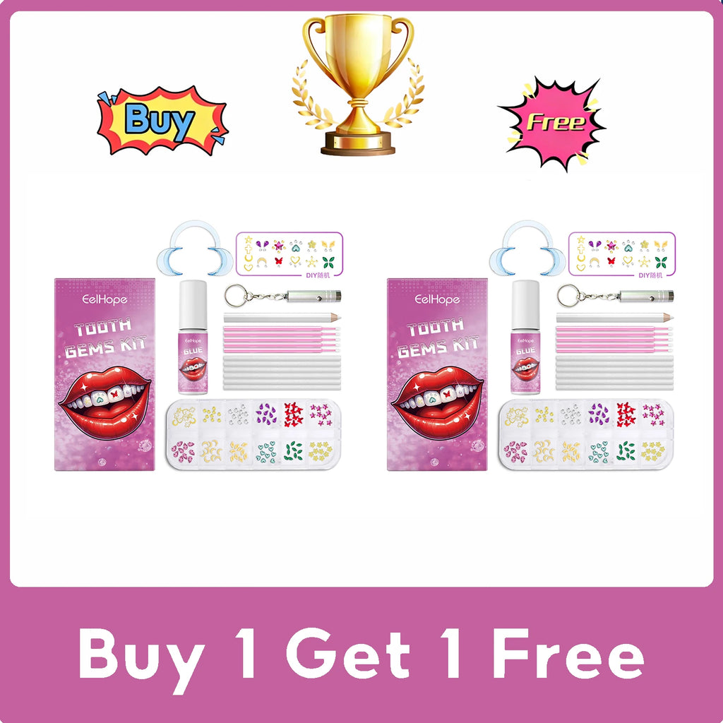 EELHOPE Tooth Gems Kit – UV Lamp, Glue & Gem Pen DIY Set Tooth Gems Kit Oasis Select 2 Set