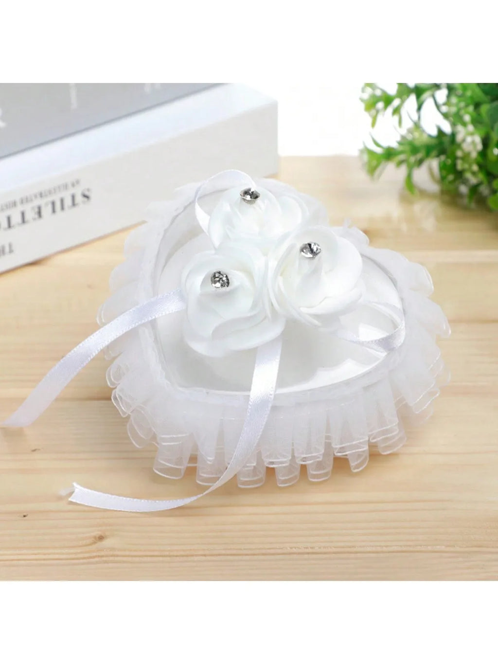 1pcs Love Heart Lace Wedding Flower Girl Clutch Ring Box Bridal Jewelry Exquisite Storage Ring Box Oasis Select 3duomeiguihua