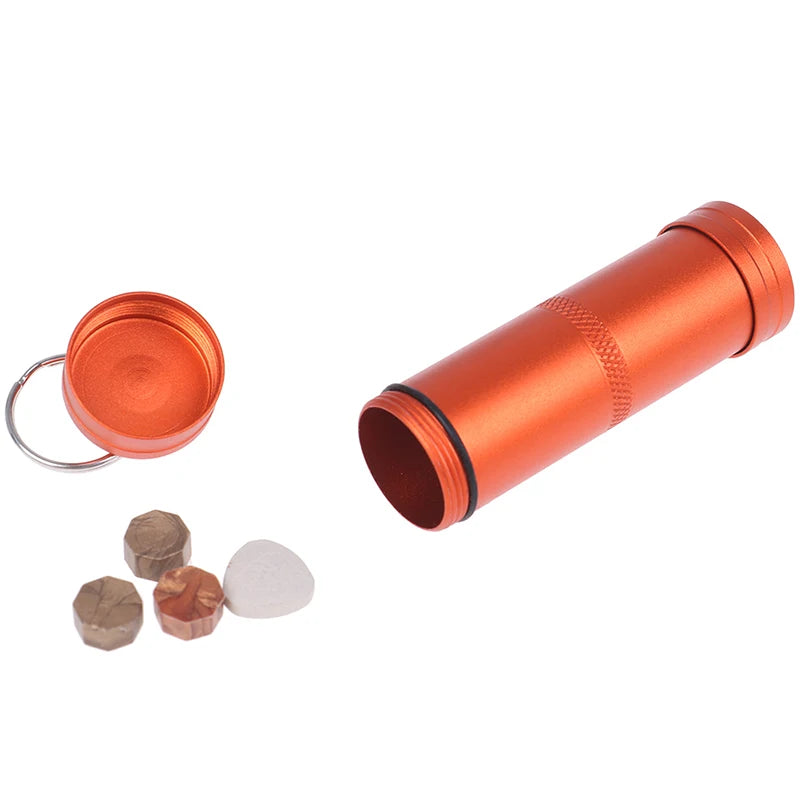 EDC Waterproof Capsule Keychain Case – Aluminum Pill & Gear Pod