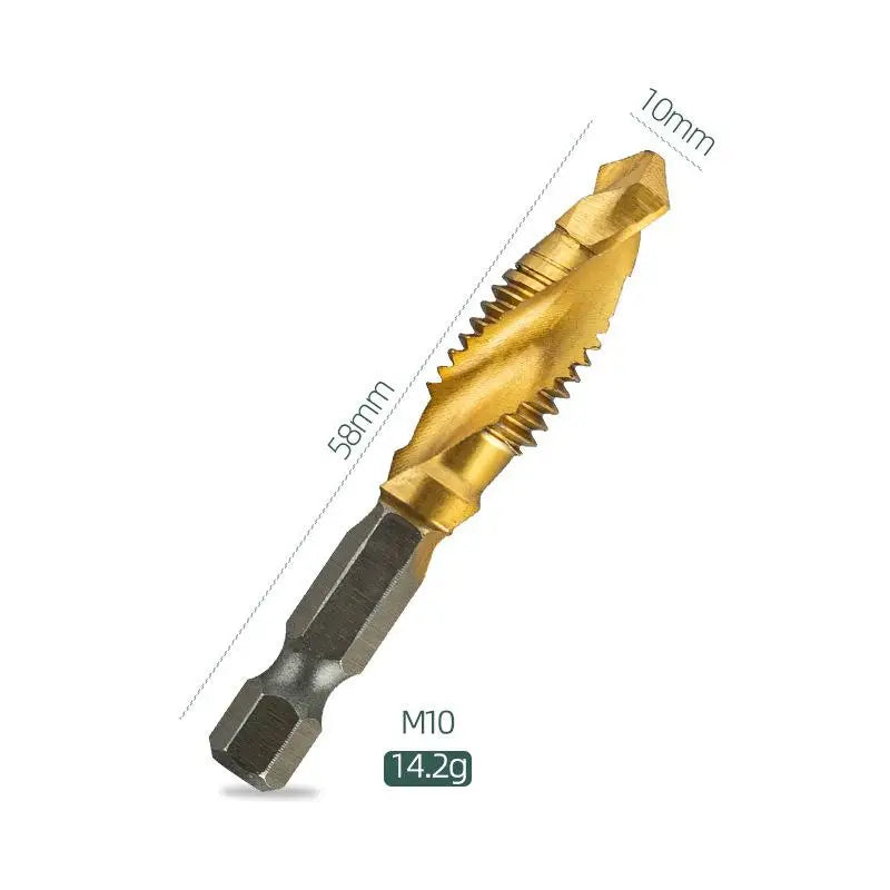 M3 M4 M5 M6 M8 M10 Hand Tools Hex Shank Titanium Plated HSS Screw Thread Metric Tap Drill Bits Screw Machine Compound Tap Oasis Select A6