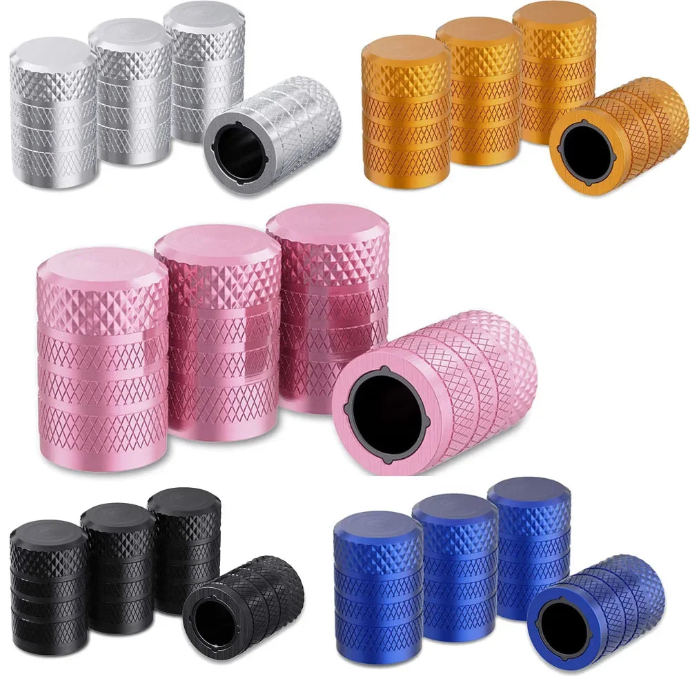 Tire Valve Stem Caps 4pcs Aluminum Tire Valve Cap Set Corrosion Resistant Stem Covers for Cars Trucks Motorcycles SUVs and Bikes Oasis Select
