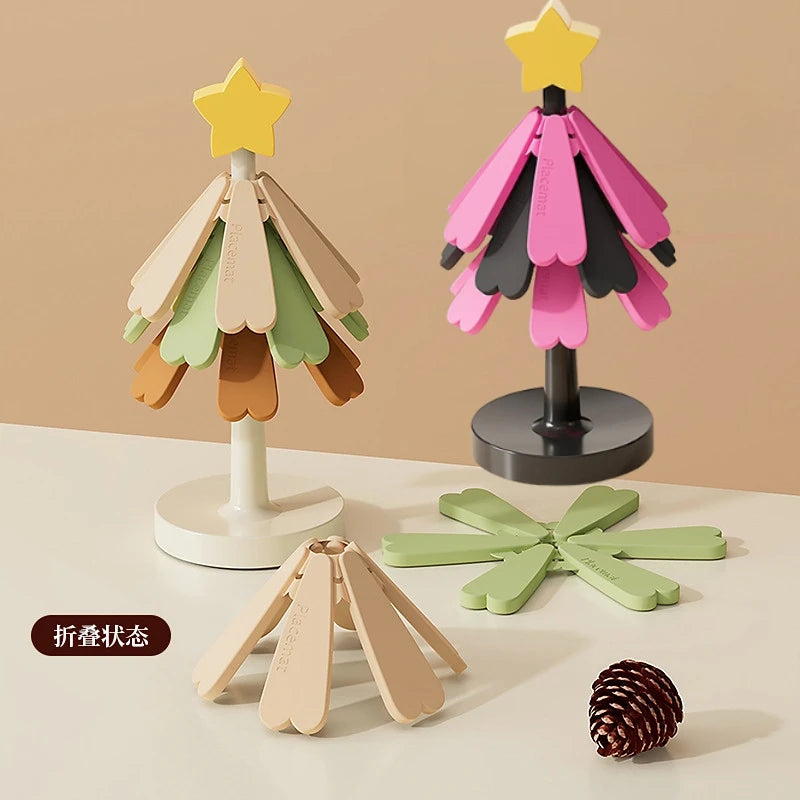 Christmas Tree Silicone Trivet Mat – Heat Resistant Coaster