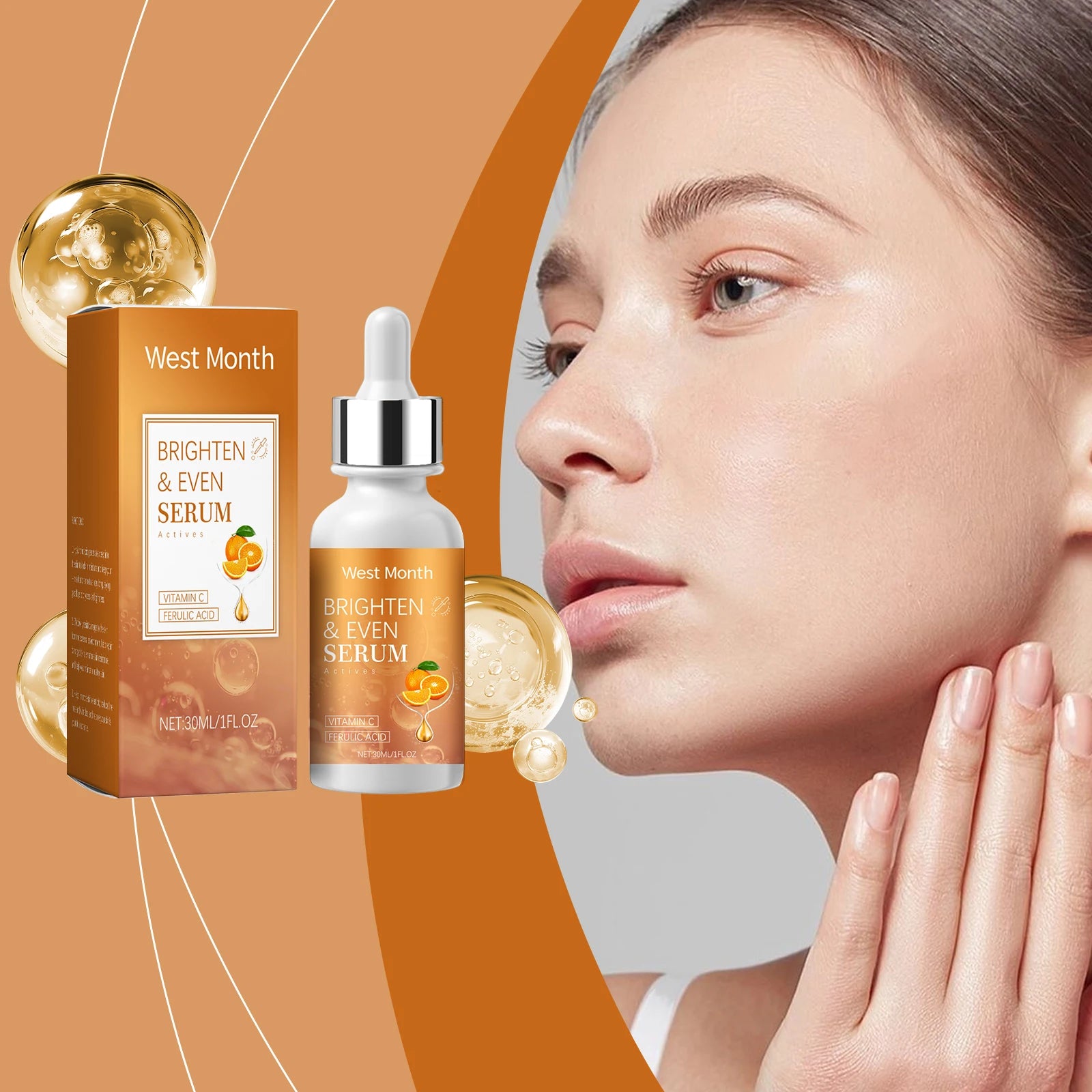 West Month Vitamin C Brightening Serum Reduce Melanin Brighten Even Skin Tone Deeply Moisturize Face Skin Care Beauty Makeup Oasis Select