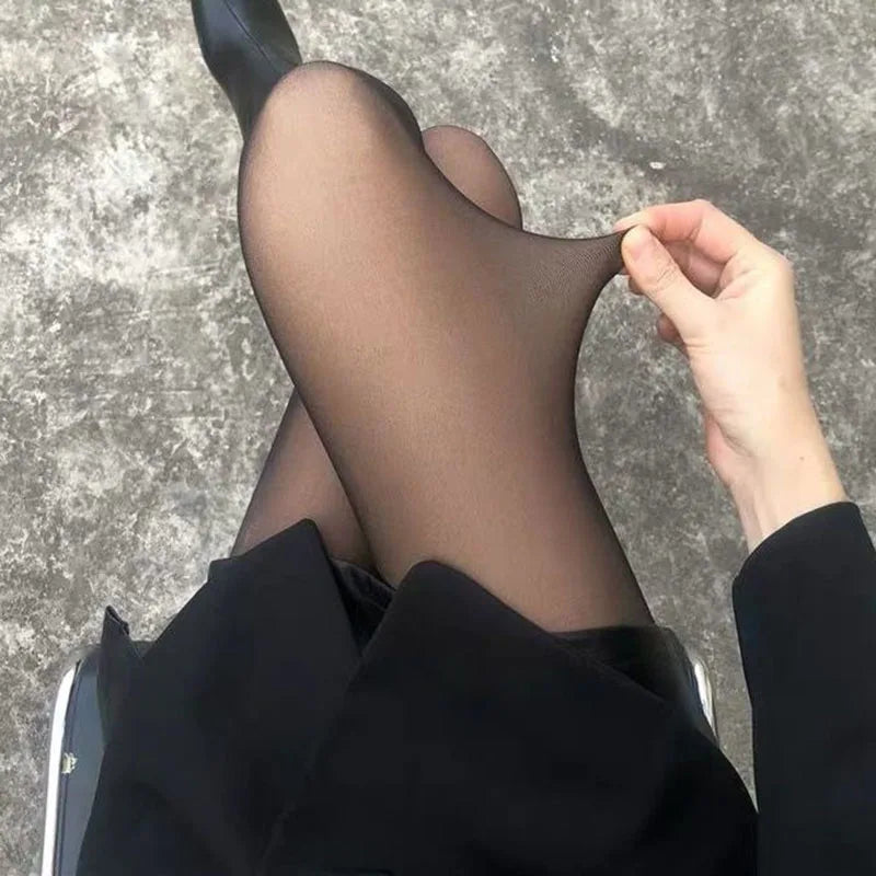 Women's Thermal Underwear Transparent Polar Thermo Warm Tights False Pantyhose Winterpanty Thermal Leggings Woman Polar Stocking Oasis Select