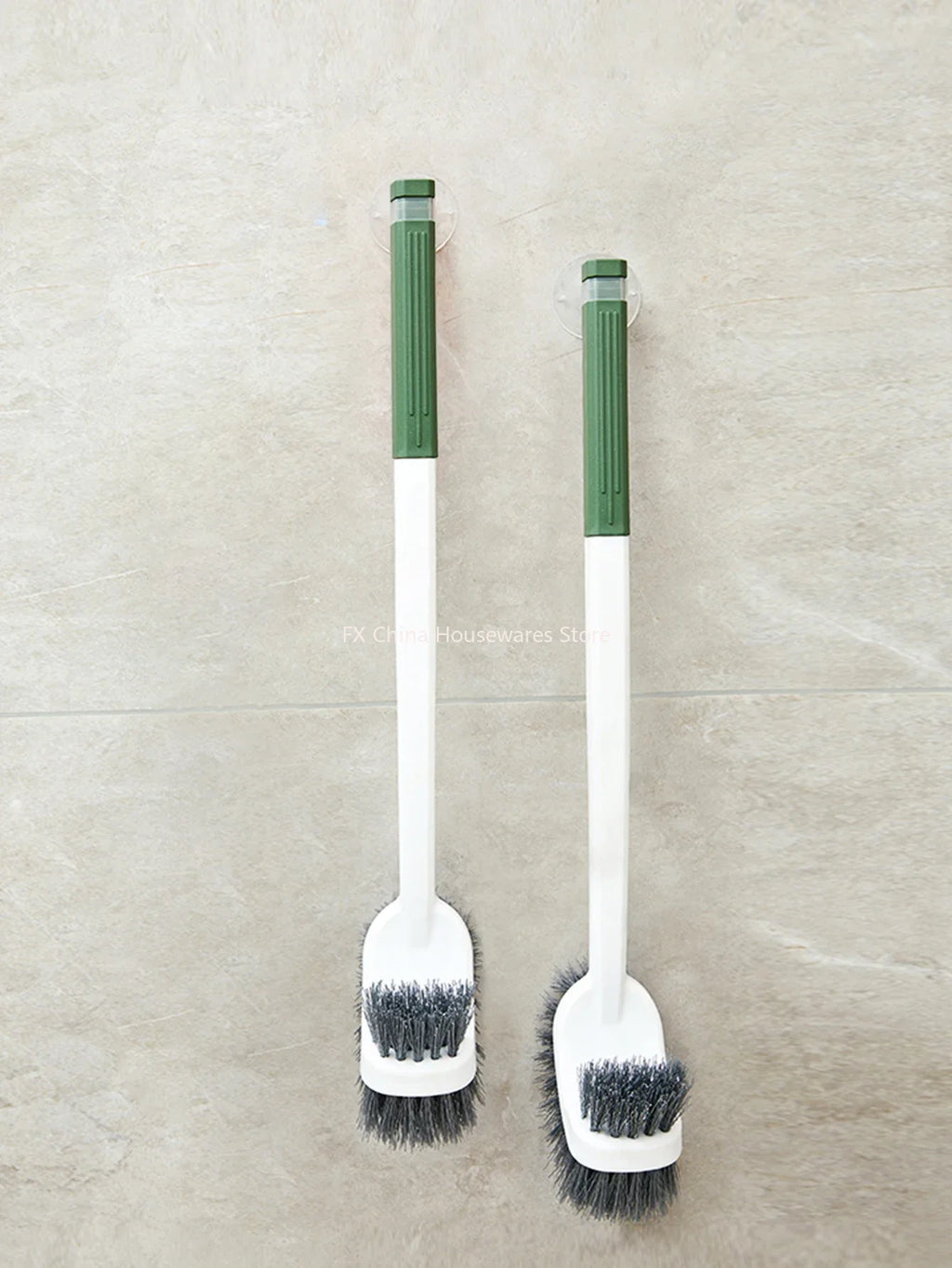 Long Handle Toilet Brush with Suction Cup, Double-Sided Elbow Design, No Dead Corners, Wall Mounted, for Squatting Sink Oasis Select