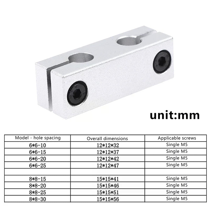 6MM 8MM Pillar Parallel Clamp With The Same Diameter Optical Axis Fixing Steel Pipe Round Frame Connector Oasis Select