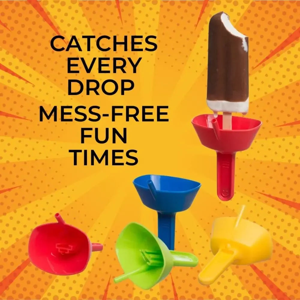 Portable Popsicle Protectors Drip Guard Holder Ice Cream Bracket Cartoon Style Anti-drip Tray Children Kids Home Party Necessity Oasis Select