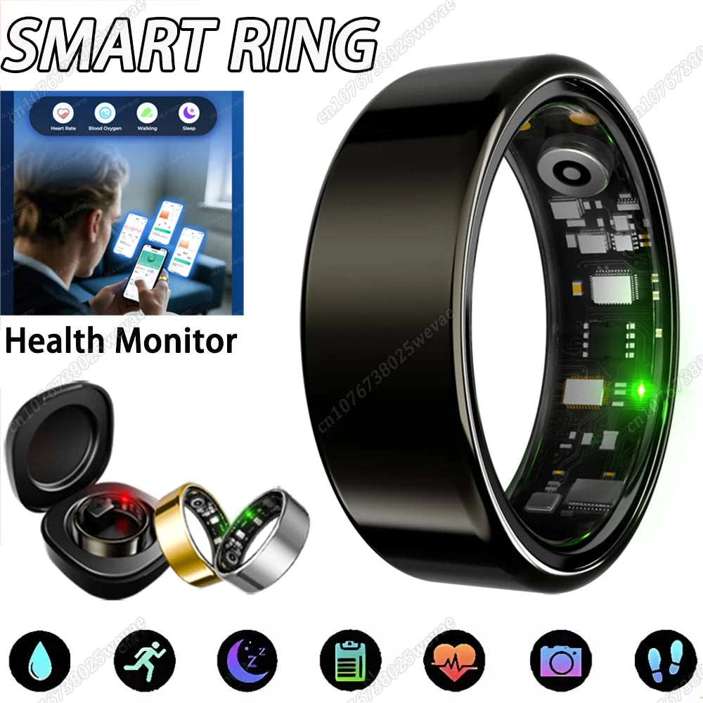 Smart Ring 2025 – Heart Rate, SpO2 & Sleep Tracker | 5ATM