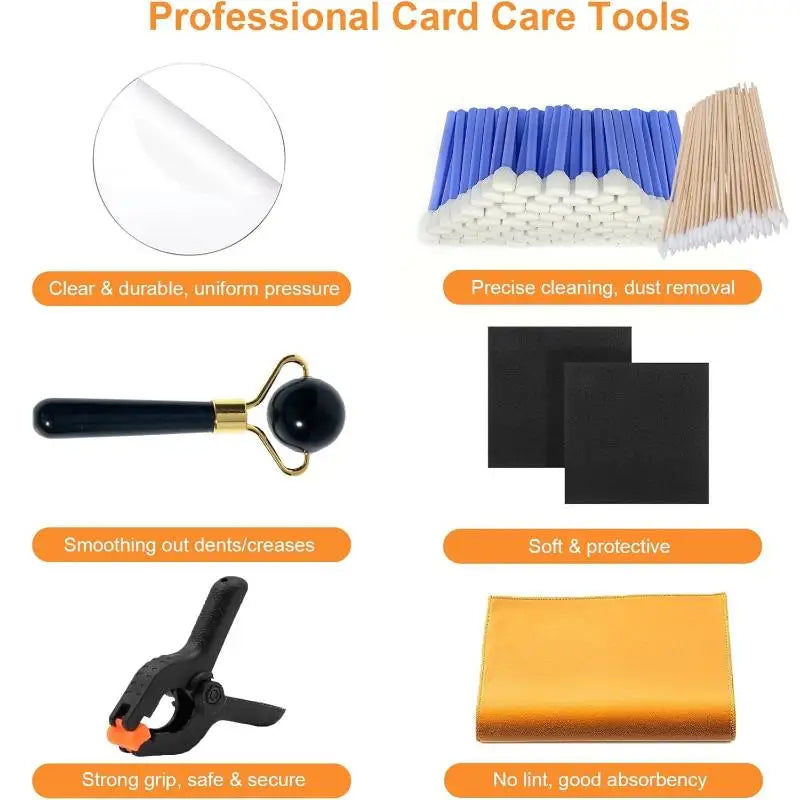 162-Piece Card Flattening & Cleaning Kit | Acrylic Rounds