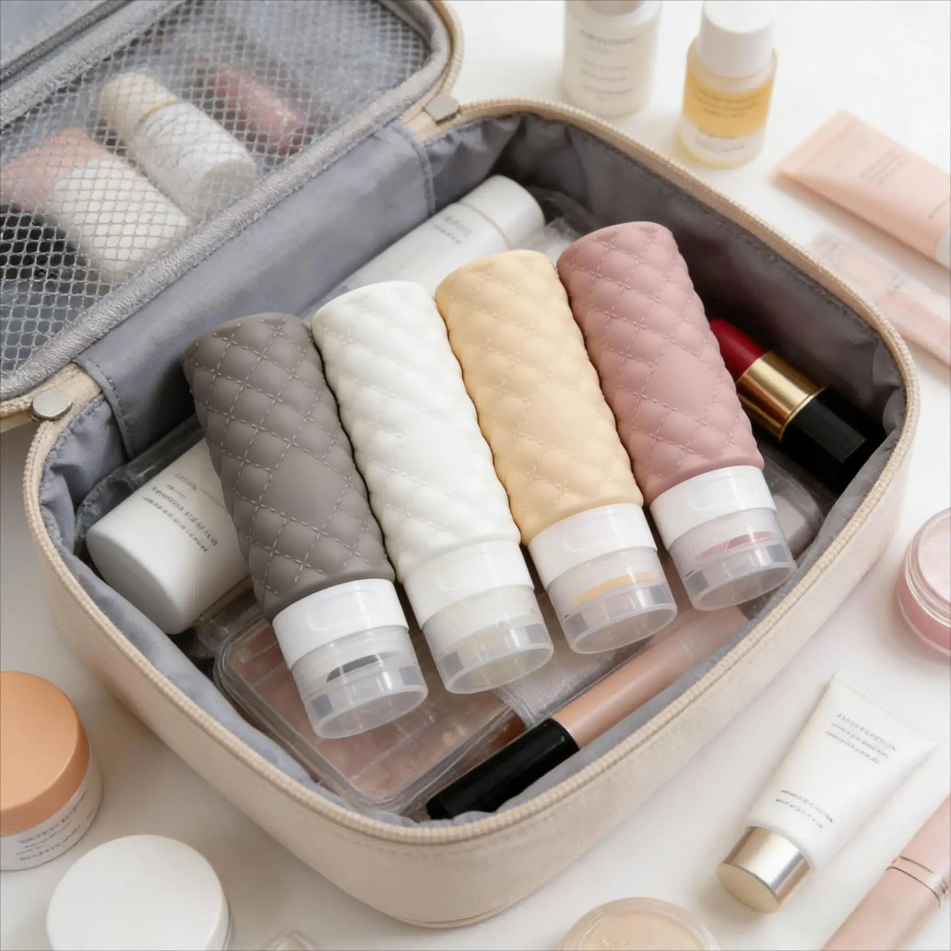 Travel Portable Refillable Bottle Set, Empty Sample Bottles for Shampoo Shower Gel Makeup Remover Oasis Select