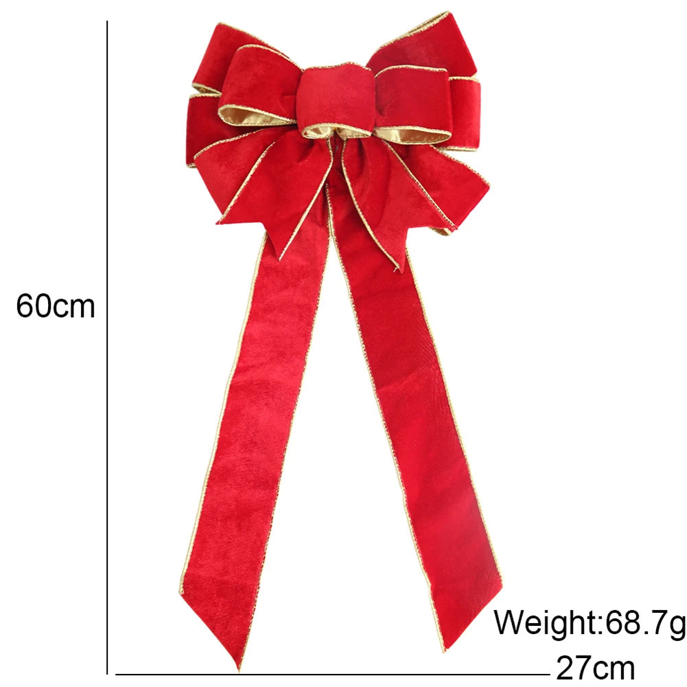 Brand New Christmas Bows Xmas Tree Pendant Home Decor Navidad New Year Red Green Blue DIY Party Supplies Flannelette Oasis Select red China Mainland