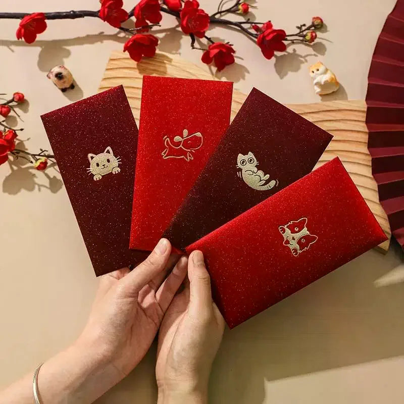 6Pcs Happy Birthday Red Envelope Hot Stamping Creative Red Pocket Red Pocket For Lucky Money Birthday Wedding Red Gift Envelopes Oasis Select