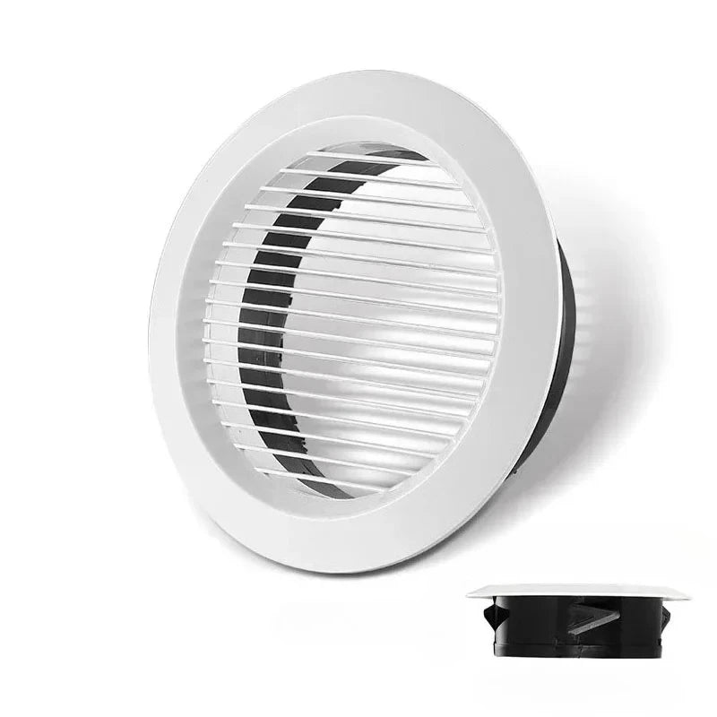 White Round Air Vent Louver Grille Cover Outlet Adjustable Exhaust Ducting Ventilation Grilles 75/100/125mm Oasis Select Straight louver 125mm