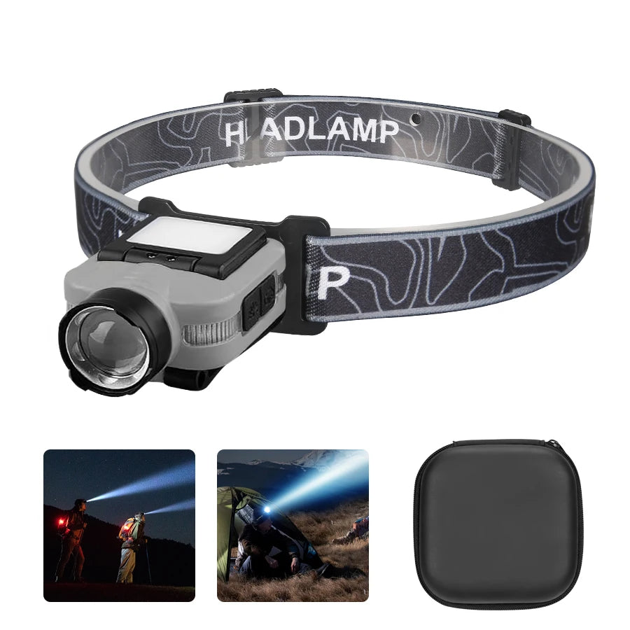 COB LED Rechargeable Headlamp – 5 Modes, 200LM & Pen Clip