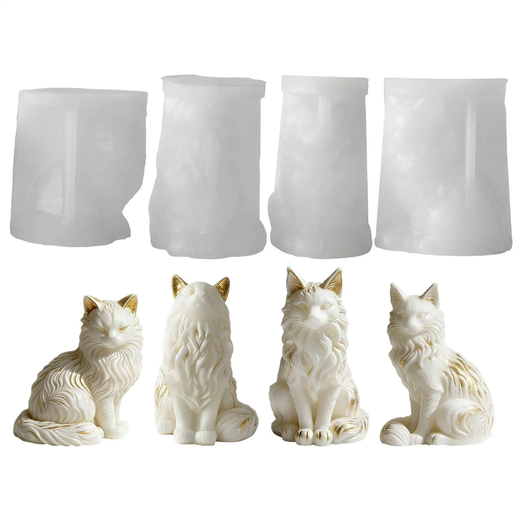 Maine Coon shaped Silicone Mold 3D Cat Design For DIY Candles Soaps Chocolates Resin Etc., Perfect As A Gift Or Home Decoration Oasis Select