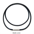 1/1.5/2mm Black Waterproof Leather Cord Necklace Braided Wax Rope Chain Sting With Stainless Steel Clasp for Men Women Jewelry Oasis Select BK 1.0mm 50cm
