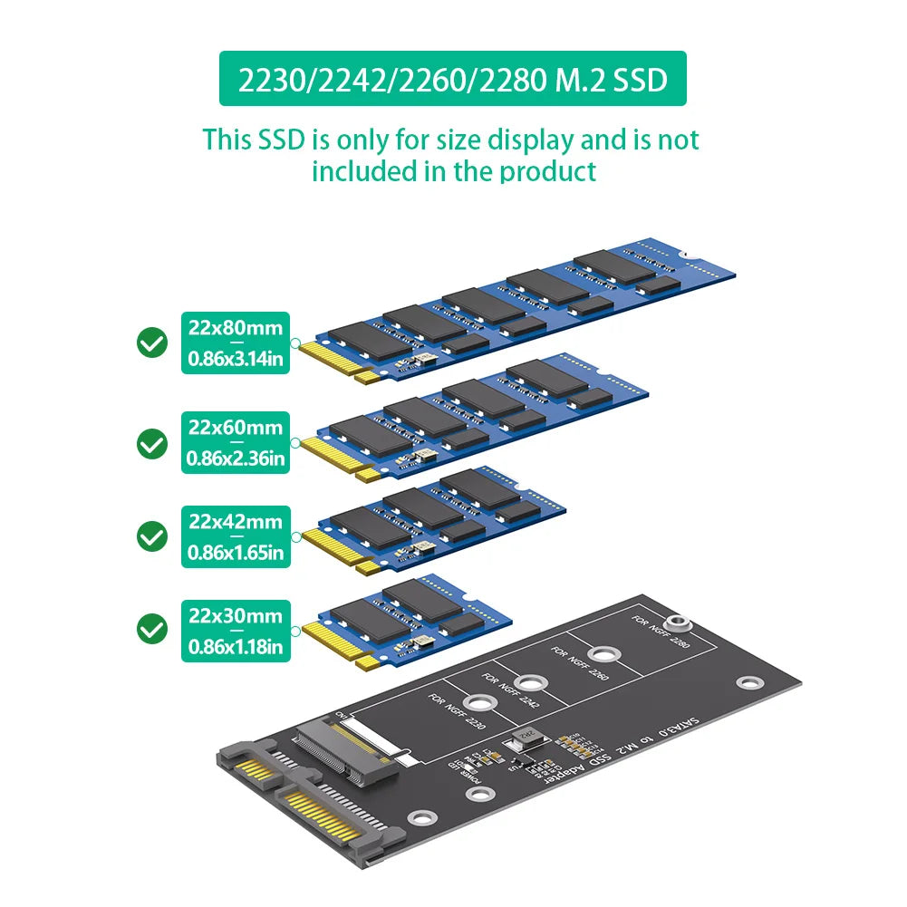 M.2 NGFF to SATA Adapter – B Key & B+M Key SSD Converter