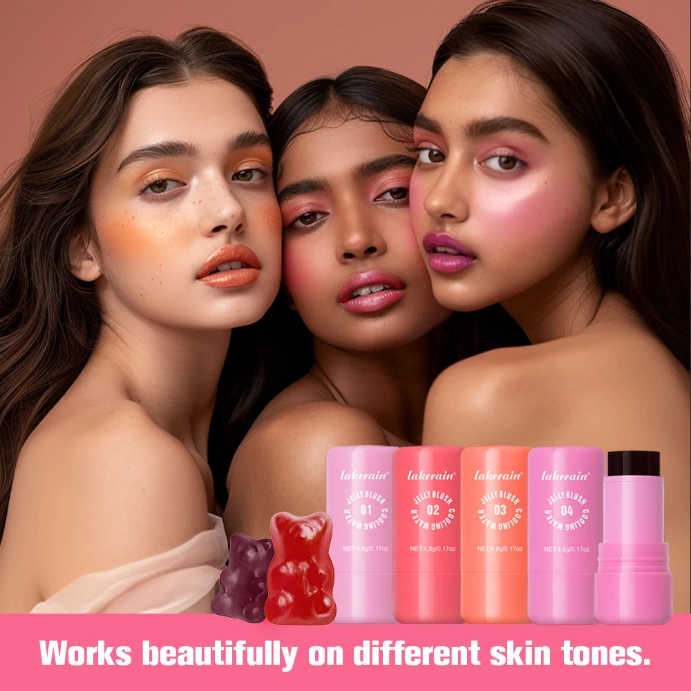 3 IN 1 Blusher Stick Long Lasting Waterproof Non-Sticky Matte Blush Eyeshadow Lip Universal Jelly Tint Stick Matte Contour Makeu Oasis Select