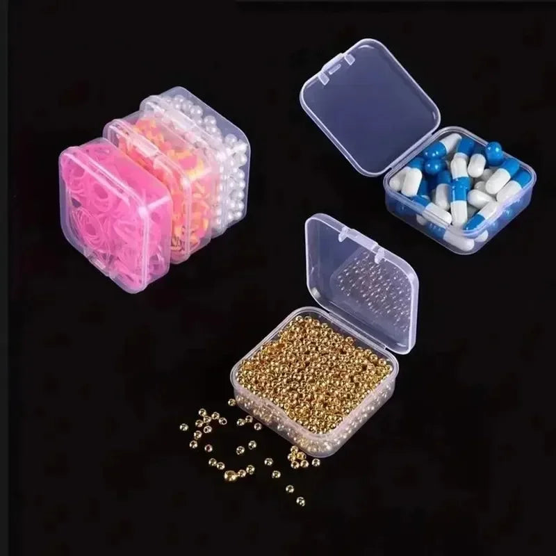 Transparent Plastic Box, Packaging Box, Female Jewelry Portable Handheld Diy Handmade Material Desktop Storage Set Box Oasis Select