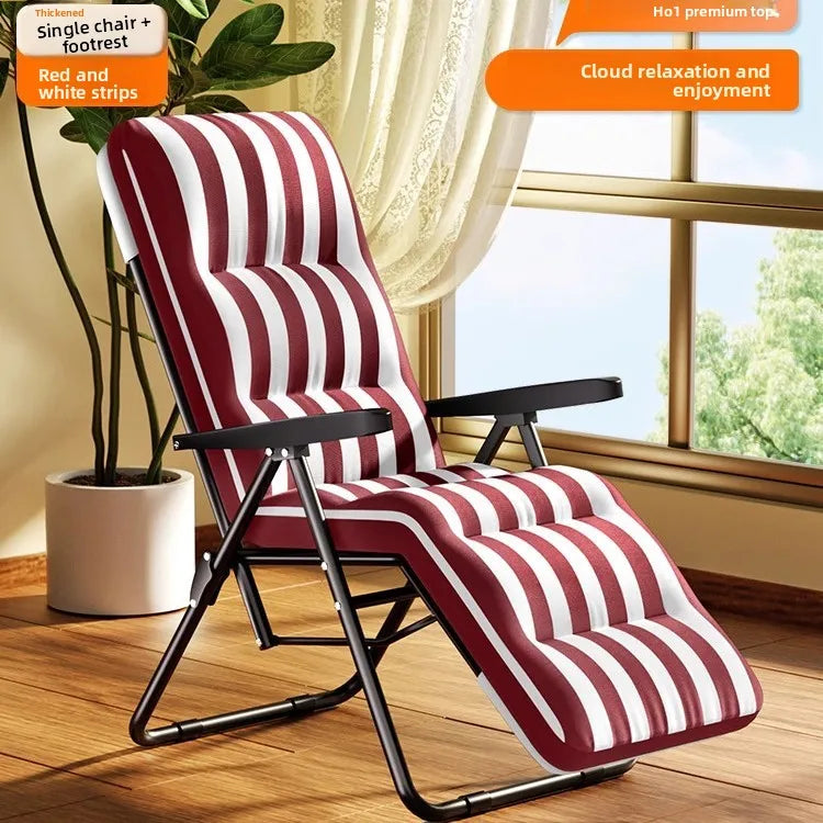 Folding recliner home leisure elderly balcony back chair office lunch break sit and sleep dual-purpose chair Oasis Select Lavender