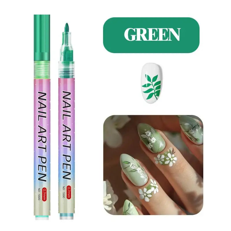 1/12Pc DIY Colorful Nail Art Graffiti Pen Nail DIY Quick-drying Dot Flowers Liner Pen 3D Effect Nail Art Graffiti Pen Nail Tools Oasis Select A8