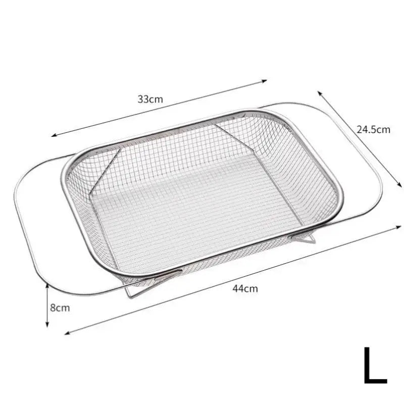 1PCS Stainless Steel Drain Basket Kitchen Sink Retractable Vegetable Washing Basin Drain Rack Tableware Drain Rack Oasis Select L