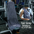 Sports Towel 40*95cm / 15.7*37.4in Modern Soft Polyester Fitness Towel with Pocket, Super Absorbent Rectangular Knit Cloth Towel Oasis Select GRAY