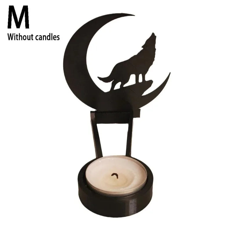 Halloween Decoration Home Halloween Projector Shadow Movie Props Halloween Ornaments Horror Candle Holder Candlestick Ornaments Oasis Select M