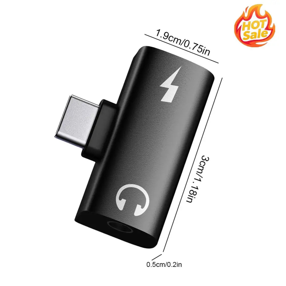 2-in-1 USB C To Type-C Converter with Aux Audio Jack PD 30W Earphone Splitter for Xiaomi Huawei iPhone 15 16 for Meta Quest 3S Oasis Select