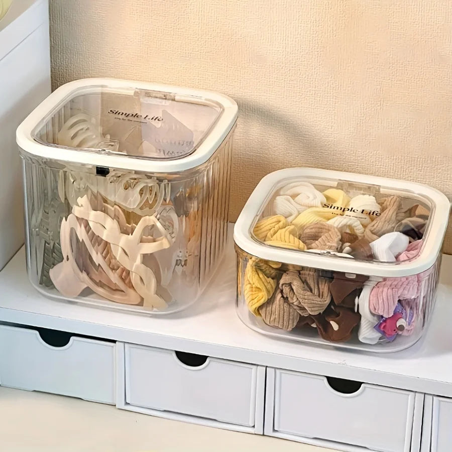 Multifunctional Hair Accessory Organizer with Lid - Waterproof, Pop Lid Organizer, Desktop Organizer, Rectangular Storage Oasis Select
