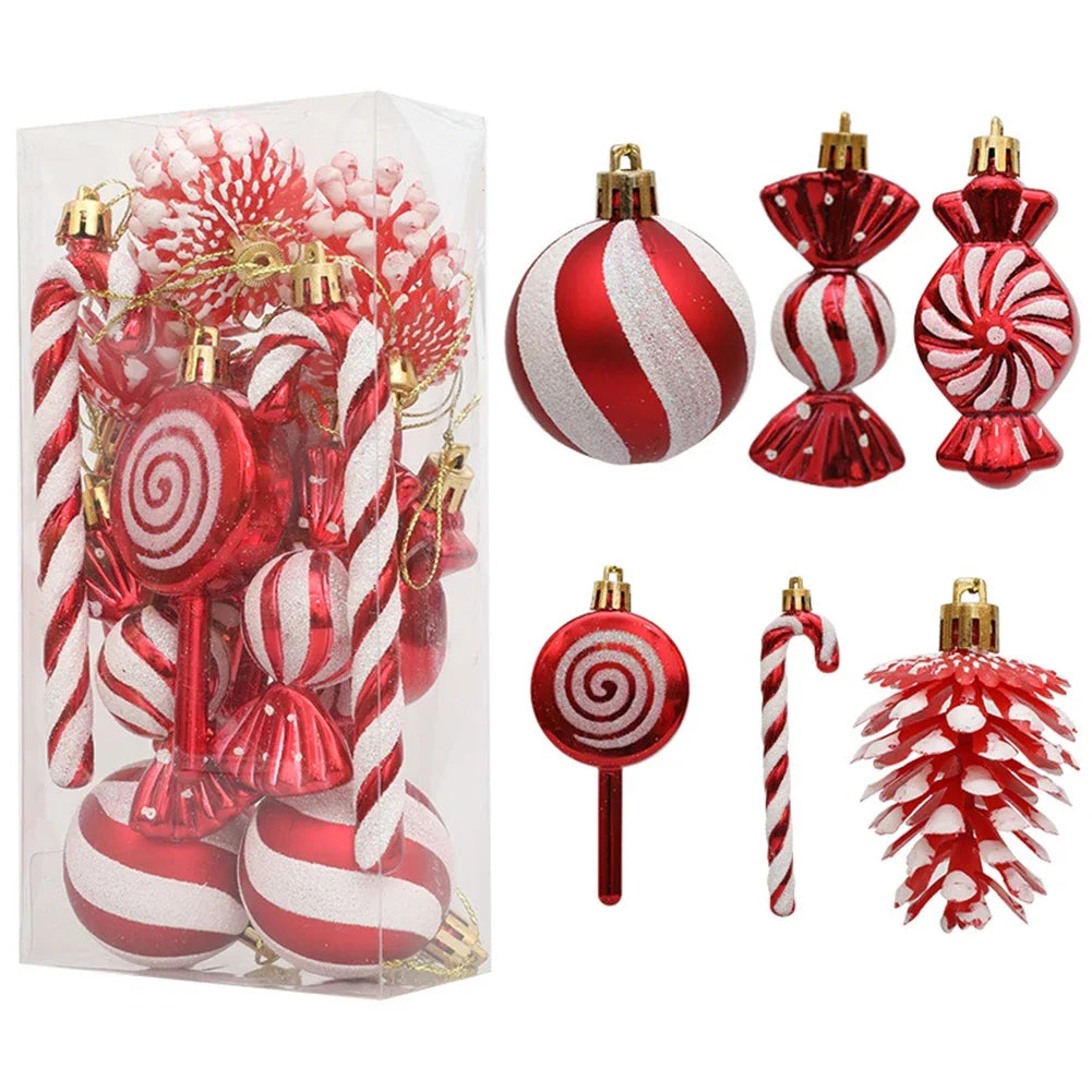 Christmas Party Festive Gatherings Christmas Decorations Set Of Christmas Candy Ornaments 13 Pieces Set Easy To Hang Ribbons Oasis Select
