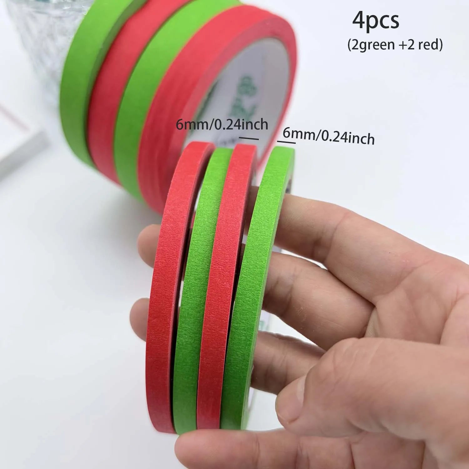 3 Pack Green Painters Tape - Masking Tape 3 size Wide, Smart Adhesion, Indoor & Outdoor - Paint Tape for DIY, Labeling, Art, Car Oasis Select 6mm 4pcs